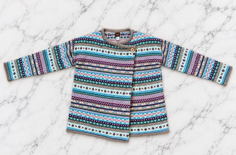 Tea Collection purple fairisle sweater size large